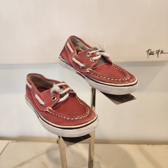 Sperry top sider Other - SPERRY TOP SIDER, boy's size 10m, super cut-red stretch (faux lace) boat shoes.